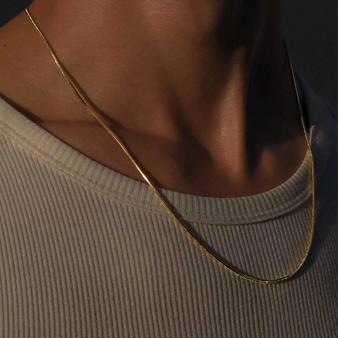 Roestvrijstalen Slangenketting Ketting Minimalistische Hip Hop Goud Zilver Vergulde Veelzijdige Sieraden Voor Heren Dames