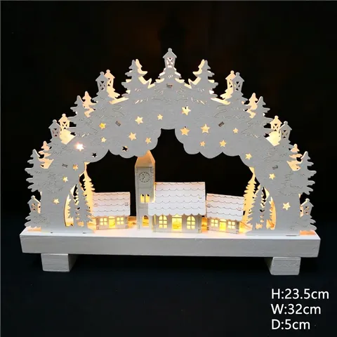 Weihnachts Holz LED Leuchtende Ornament Desktop Deko Licht Batteriebetrieben Urlaub Home Party Nordic Style Dekoration