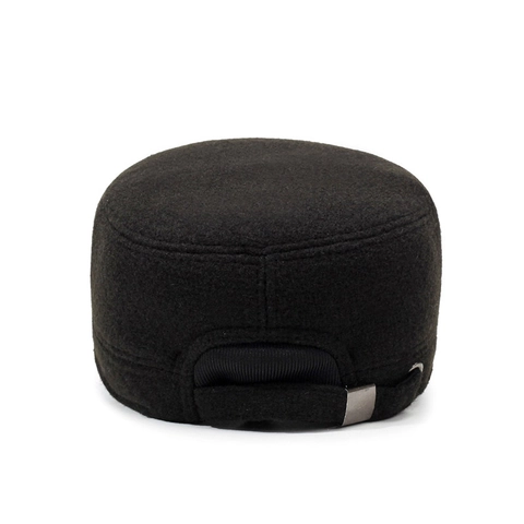 Winter Cadet Cap Wollene Warme Winddichte Ohrenschutz Outdoor Flat Top Hut Für Ältere Männer Verstellbar