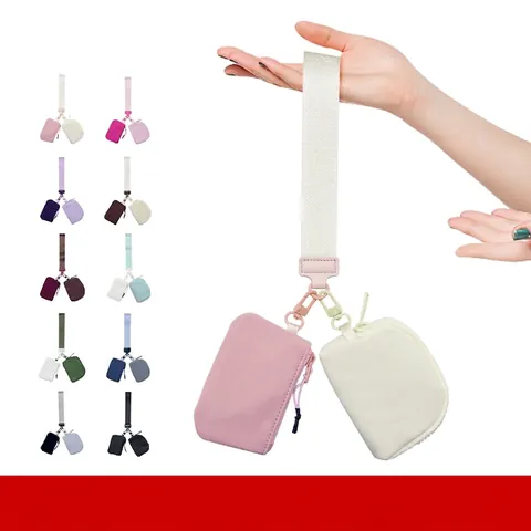 Multifunctional Waterproof Nylon Wrist Bag Double Pouch Mini Coin Purse And Card Holder Portable Travel Sporty Wallet