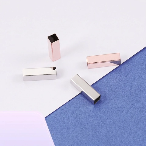 Accessoires De Bijoux En Tube Creux En Acier Inoxydable DIY Rectangulaire Poli Miroir Connecteur Perles Pour Bracelet Collier