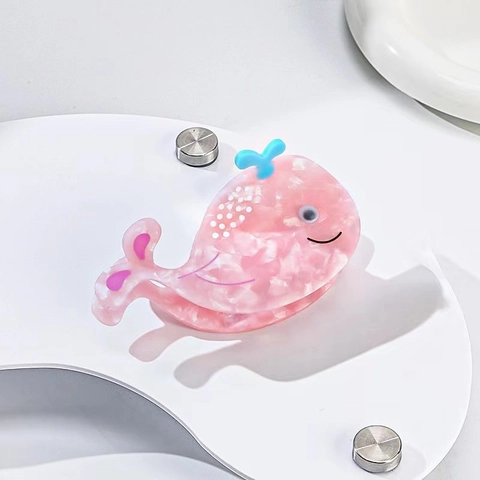 Ocean Animal Hair Claw Clip Acetate Whale Octopus Seahorse Turtle Cute Matte Marble Decorative Hair Accessory Women
