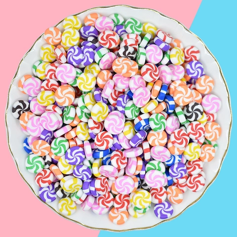 Bunte Spirale Wirbel Süßigkeiten Polymer Ton Perlen DIY Schmuckherstellung Zubehör Basteln Ornament Handyhülle Dekor