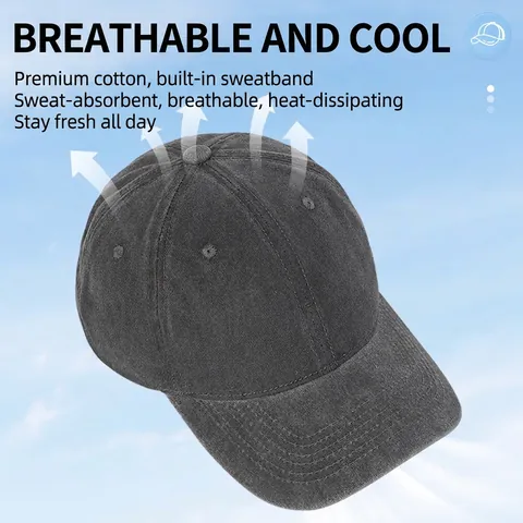 Vintage Washed Cotton Baseball Cap Distressed Solid Color Adjustable Peaked Cap Casual Outdoor Sun Hat For Men Women