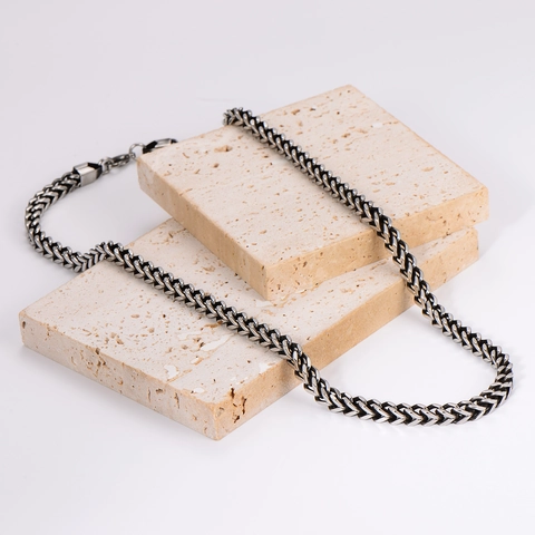 Collar De Cadena Cubana Trenzada Para Hombre De Acero Inoxidable 304 Pulido Estilo Hip Hop Punk Joyería Accesorio Versátil