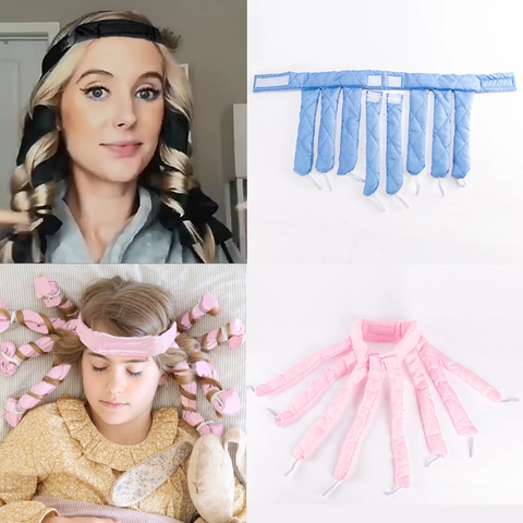 Heatless Hair Curler Headband Octopus Design Multiple Claws Fabric Artificial Pearl Cotton For Sleeping Hair Styling Tools