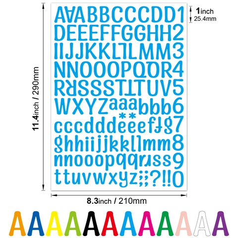 Bunte Vinyl Alphabet Nummer Aufkleber Wasserdicht Selbstklebende Buchstaben Aufkleber Für DIY Scrapbooking Briefkasten Geschenkdeko