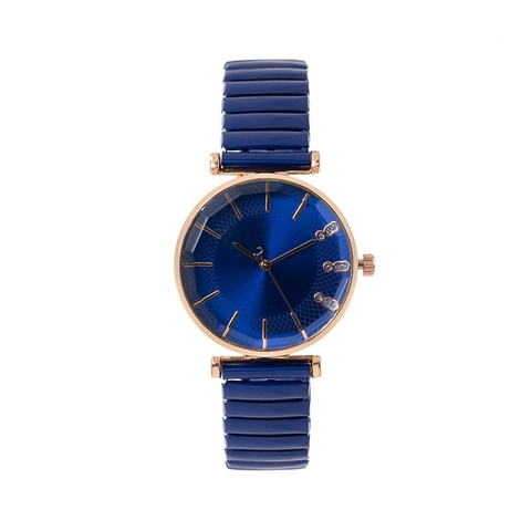Montre Quartz Femme Bracelet Élastique Alliage Cadran Rayon De Soleil Élégant Mode Montre Bracelet Avec Strass