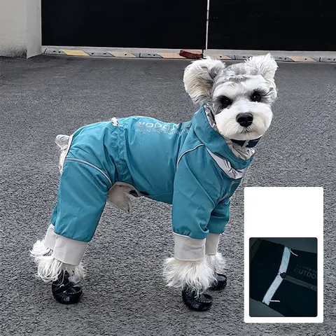 Imperméable Pour Chien Nylon Combinaison Pour Animaux Détails Réfléchissants Coupe-vent Veste Extérieure