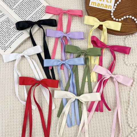 Satin Schleife Haarklammer Mit Langem Band Elegante Enkelin Clip Süßes Haar Accessoires Für Frauen