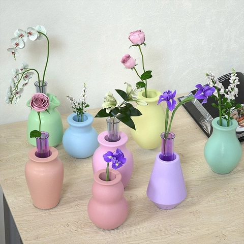 Silicone Flower Vase Mold Aromatherapy Candlestick Resin Casting DIY Plaster Ornament Handmade Home Decor