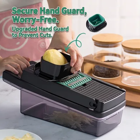 Tritaverdure Multifunzionale Mandolina Affettatrice Plastica Acciaio Inossidabile Manuale Dadini Affettare Grattugiare Per Cucina