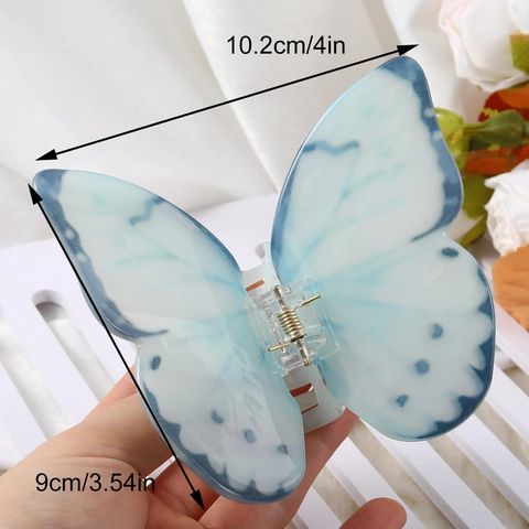 Pinza Para El Cabello De Mariposa Elegante Estilo Francés Acrílico Acetato Patrón Degradado Accesorio Para El Cabello De Mujer Uso Diario