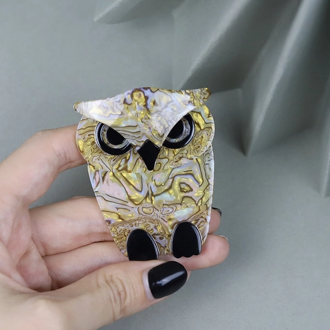 Origineel Ontwerp Acryl Uil Dier Broche Cartoon Pin Mode Sieraden Schildpad Marmer Textuur Kleding Accessoire Voor Vrouwen Mannen Cadeau