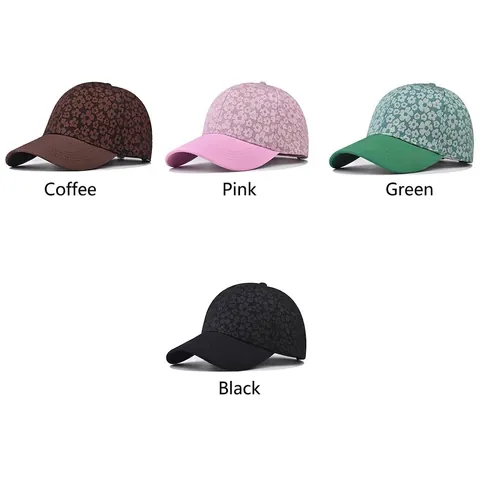 Modische Spitzen Blumen Baseballkappe Damen Trendige Geprägte Blumen Schirmmütze Verstellbar Outdoor Sonnenschutz Atmungsaktiv