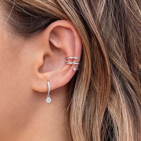 925 Sterlingsilber Ohrstecker-Stift Kupfer Creolen Für Damen Luxus Geometrisch Rund Zirkonia Hängeohrringe Schmuck