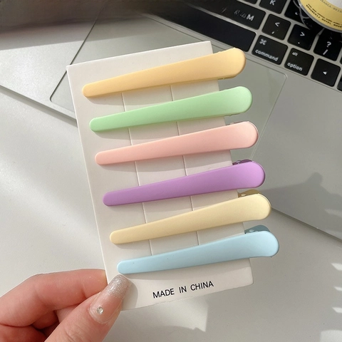 Matte Macaron Color Duckbill Hair Clips Minimalist Plastic Hairpins For Women And Girls Korean Style Bang Side Accessories
