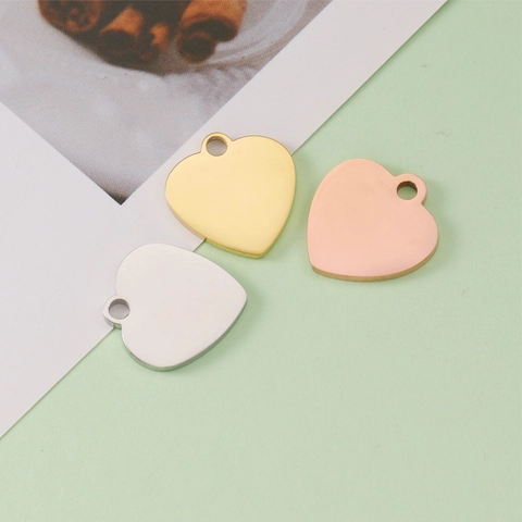 Colgante En Forma De Corazón Pulido Espejo Acero Inoxidable 304 Accesorio Para Hacer Joyas DIY Dije Suave Para Collar