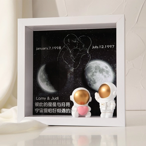 Cadre Photo 3D En MDF Bois Profond Pour DIY Fleurs Séchées Présentation De Bureau Décoration Moderne Simple