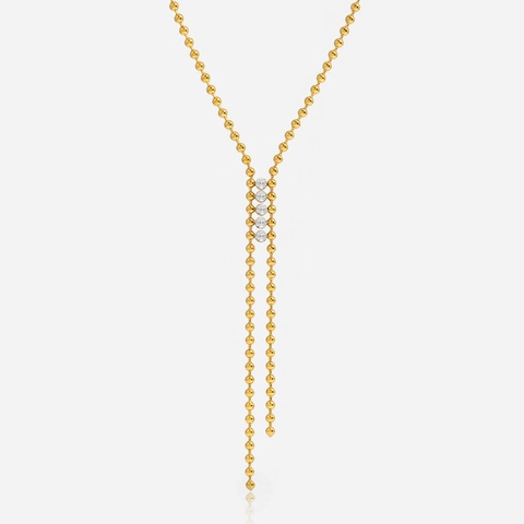 Collana a Nappa a Forma di Y in Acciaio Inossidabile con Strass Catena Lunga per Maglione da Donna Placcata in Oro Gioiello di Moda Geometrico