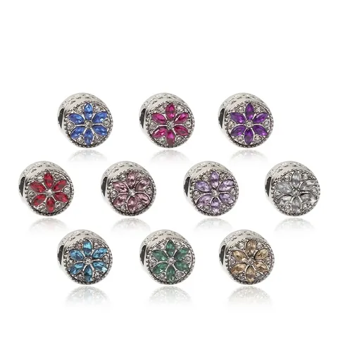 Blumen Legierung Strass Perlen Für DIY Armband Schmuckherstellung Schneeflocke Anhänger Bunte Hohle Zwischenperlen