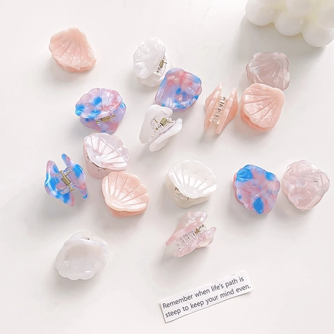 Mini Pinza Para El Cabello De Concha Acetato Textura De Mármol Pasador Lateral Pequeño Para Mujeres Niñas Estilo Dulce