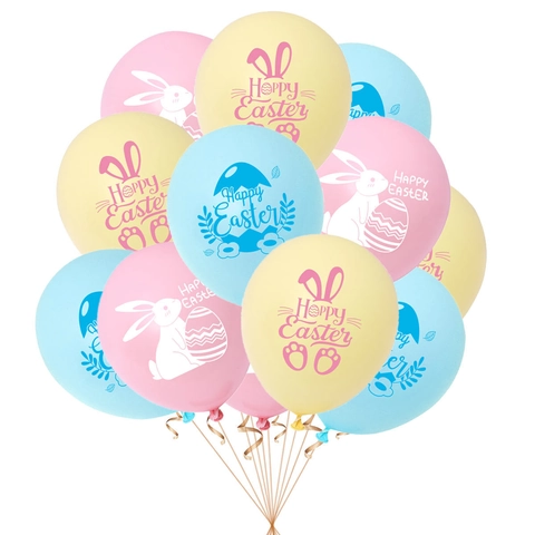 Palloncini Per Decorazioni Di Pasqua In Lattice Stampati Coniglio Uovo Macaron Colorati Per Arredamento Eventi