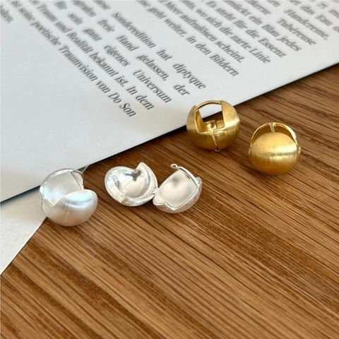 Orecchini A Bottone A Sfera In Argento Sterling 925 Spazzolato Opaco Sferico Retro Minimalista Gioielli Per Donne