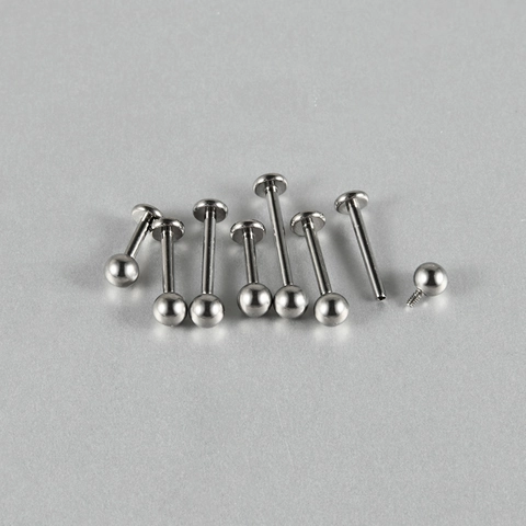 G23 Titanium Εσωτερικό Σπείρωμα Labret Studs Στρογγυλή Μπάλα Δαχτυλίδι Χειλιών Χόνδρος Τράγος Κοσμήματα Πιρσινγκ