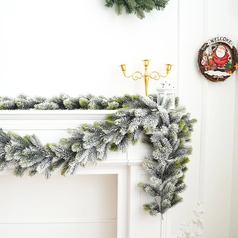 Ghirlanda Di Natale Innevata Vite Di Cedro Artificiale Per Camino Parete Giardino Decorazione Per La Casa Delle Vacanze Invernali