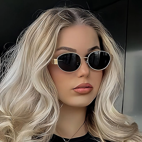 Occhiali Da Sole Ovali Retrò Montatura In Metallo Protezione UV400 Moda Vintage Esterno Guida Per Uomini Donne