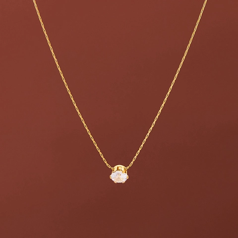 Six Claw Zircon Pendant Necklace Titanium Steel 18K Gold Plated Minimalist Clavicle Chain Jewelry For Women
