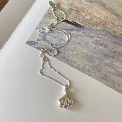 Collana In Argento Sterling 925 Con Ciondolo Minimalista A Goccia D'acqua Gioielli Geometrici Per Donna