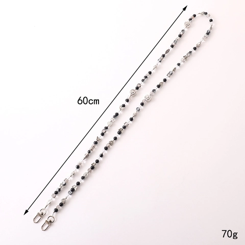 Cordon Téléphone Perles Chaine Croisée Pendentif Fleur Sangle Sac Fermoir Métal Mode Tendance Femmes