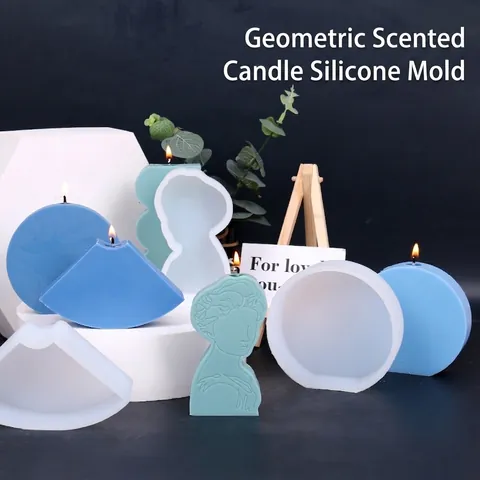 Geometrische Siliconen Kaarsenvorm DIY Handgemaakte Geurkaarsen Maken 3D Portret Abstracte Kunst Ambachtelijke Zeep Harsmallen