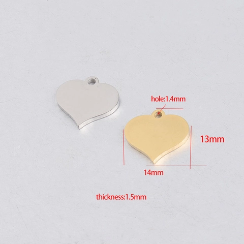 Dijes De Corazón De Acero Inoxidable Pulido Espejo Para Hacer Joyas De Bricolaje Collar Pulsera