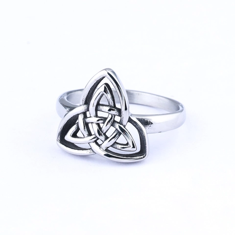 Edelstahl Keltischer Knoten Ring Retro Triquetra Trinity Band Vintage Nordisch Wikinger Stil Schmuck Für Herren Damen