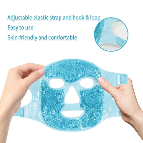 Gel Bead Face And Eye Mask PVC Cold Hot Compress Therapy Relief Puffiness Dark Circles Reusable Cooling Adjustable
