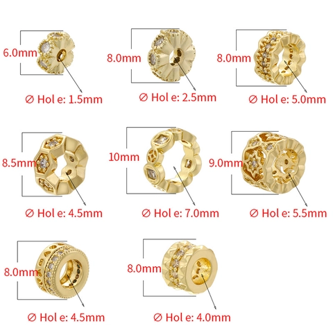 Perline Distanziatrici In Rame Con Zirconi DIY Accessori Per Creazione Gioielli Bracciale Collana Forme Stella Moneta