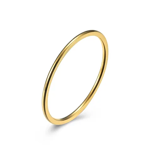Minimalist Ultra Thin Titanium Steel Band Ring Polished Stacking Pinky Ring For Women Elegant Simple Daily Hand Jewelry