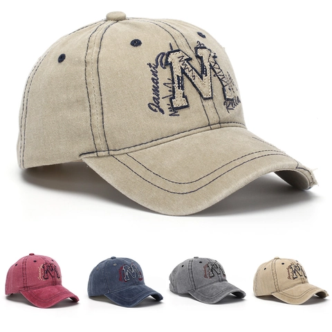 Gorra De Béisbol De Algodón Lavado Con Bordado De Letras Diseño Desgastado Sombrero De Sol Retro Ajustable Para Hombre Mujer