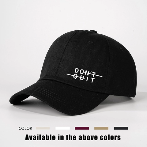 Don't Quit Do It Grafische Honkbalpet Verstelbaar Polyester Gebogen Rand Zonbescherming Outdoor Sportmuts