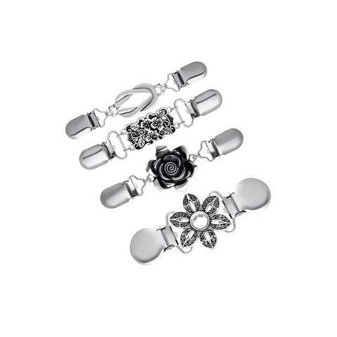 Pinces À Cardigan Pour Pull Vintage Alliage Fleur Rose Strass Attache Écharpe Femmes Accessoire De Vêtement Élégant