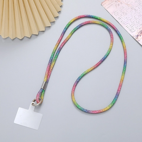 Cordino per Cellulare a Tracolla in Strass Scintillante Cinturino a Catena in ABS Con Fibbia in Metallo Anti-Smarrimento Donna