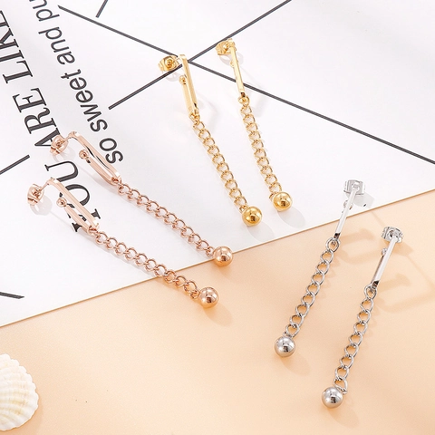 Pendientes Largos De Borla De Acero Inoxidable 316L Cadena Colgante De Bola Gancho En U Geométrico Moda Coreana Mujeres