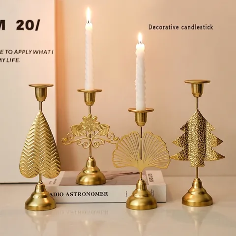 Portacandele In Ferro Candeliere Metallo Farfalla Foglia Stella Cuore Stile Europeo Decorazione Tavola Lusso Matrimonio Natale