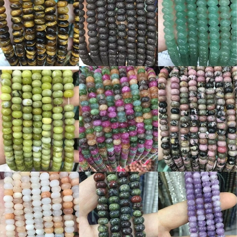 Natural Stone Beads Rondelle Abacus Shape Smooth Spacer For DIY Jewelry Making Handicraft Handmades