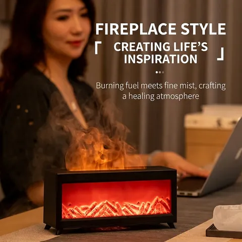 Umidificatore Per Camino Con Fiamma Simulata Diffusore Di Aromi Produttore Di Nebbia Ad Ultrasuoni Con Telecomando