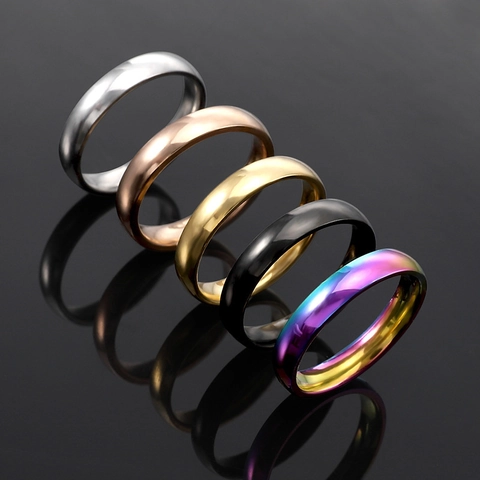Bague Anneau Simple Lisse Minimaliste En Acier Inoxydable Poli Miroir Bijoux De Mode Classique Pour Hommes Femmes