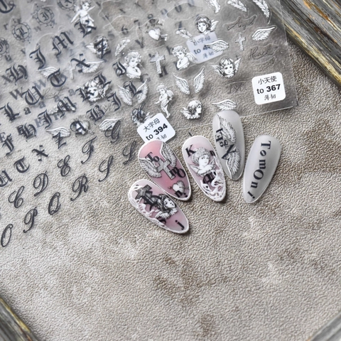 Adesivi Per Nail Art Con Lettere Gotiche Sottili Flessibili Autoadesivi Numeri Romani Alfabeto Decalcomanie Manicure DIY